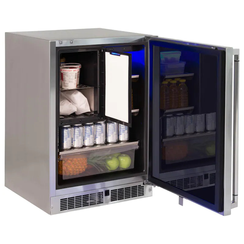 Lynx 24-Inch 4.9 Cu. Ft. Right Hinge Outdoor Rated Compact Refrigerator With Freezer - LN24REFCR