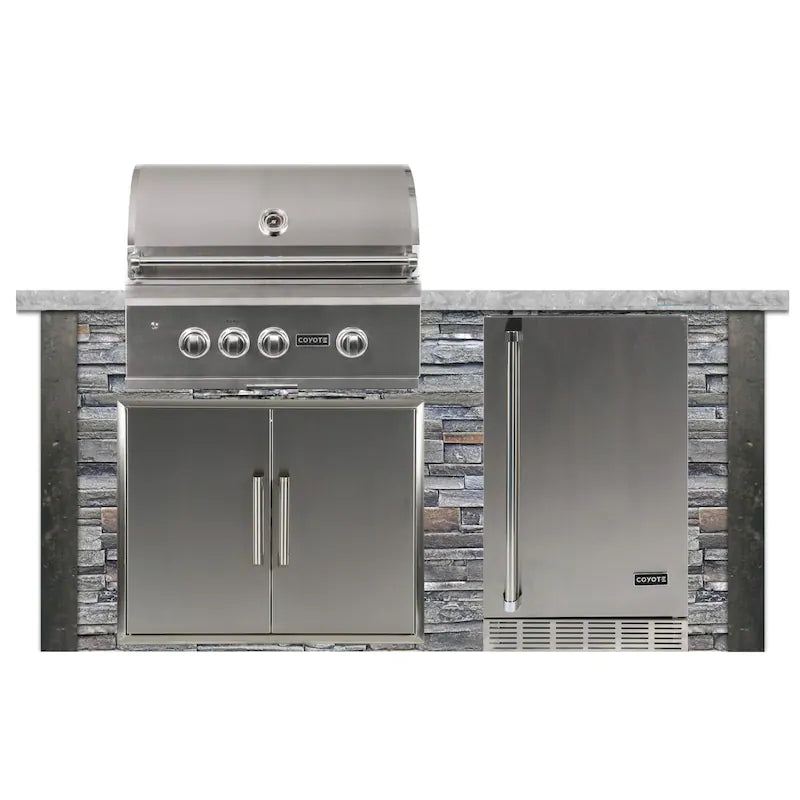 07368af301b3eCoyote Ready-To-Assemble 6 Ft Outdoor Kitchen Island With 30-Inch S Series Natural Gas Grill (Ships As Propane With Conversion Fittings) - Stacked Stone/Stone Gray - RTAC-G6-P-SG-C2SL30NG697bf0edd9b5d3b7449