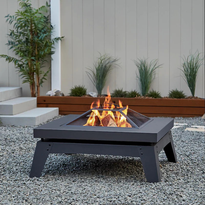 Ultimate Patio Estatewood 36-Inch Square Wood Burning Fire Pit - Gray - SC-940-GRY