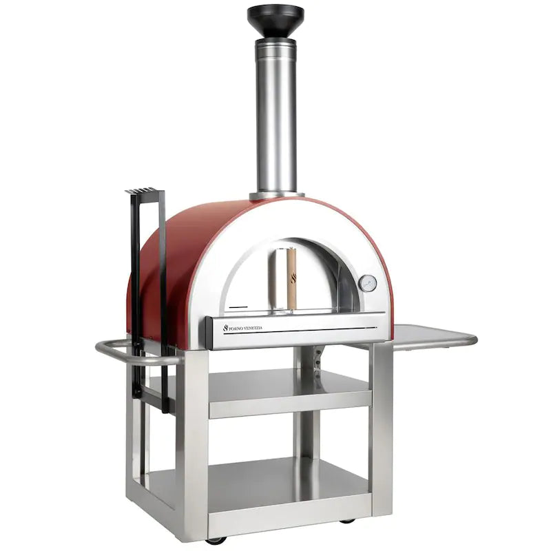 Forno Venetzia Pronto 500 33-Inch Outdoor Wood-Fired Pizza Oven - Red
