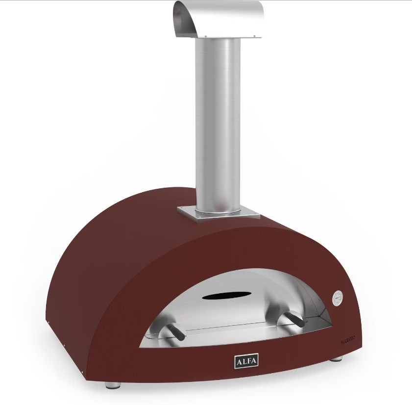 Alfa Allegro 39-Inch Outdoor Countertop Wood-Fired Pizza Oven - Antique Red - FXALLE-LROA-T