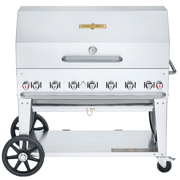 Crown Verity 48-Inch Single Inlet (Bulk Tanks Only) Mobile Propane Grill Dome Package - CV-MCB-48-SI BULK-RDP