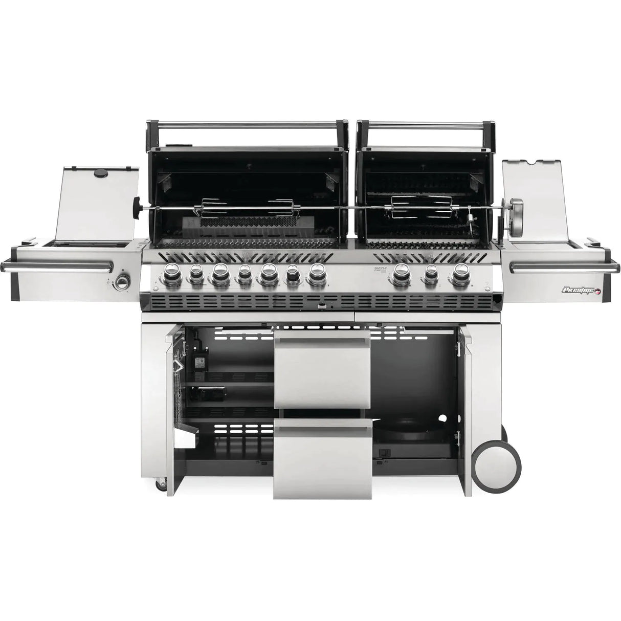 Napoleon Prestige PRO 825 Natural Gas Grill with Infrared Rear Burner, Double Infrared Sear Burner & Side Burner and Rotisserie Kit - PRO825RSBINSS-3