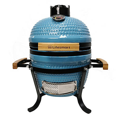 Lifesmart Pack-N-Go 10-Inch Portable Ceramic Kamado Grill - Turquoise - SCS-PK13TQ