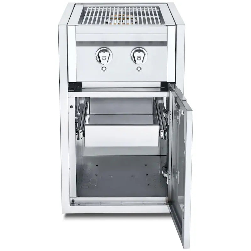 Crown Verity Infinite Series 21-Inch Enclosed Cabinet Storage W/ Natural Gas Double Side Burner And LED Lighting - IBISC-SBNG-LT