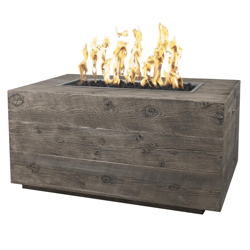 Top Fires by The Outdoor Plus Catalina 48-Inch Propane Gas Fire Pit - Concrete Oak Wood Grain - Match Light