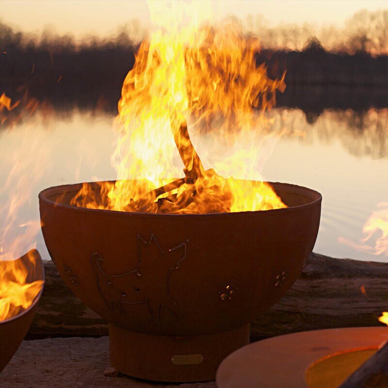 Funky Dog 36-Inch Handmade Wood Burning Steel Fire Pit by Fire Pit Art (1)