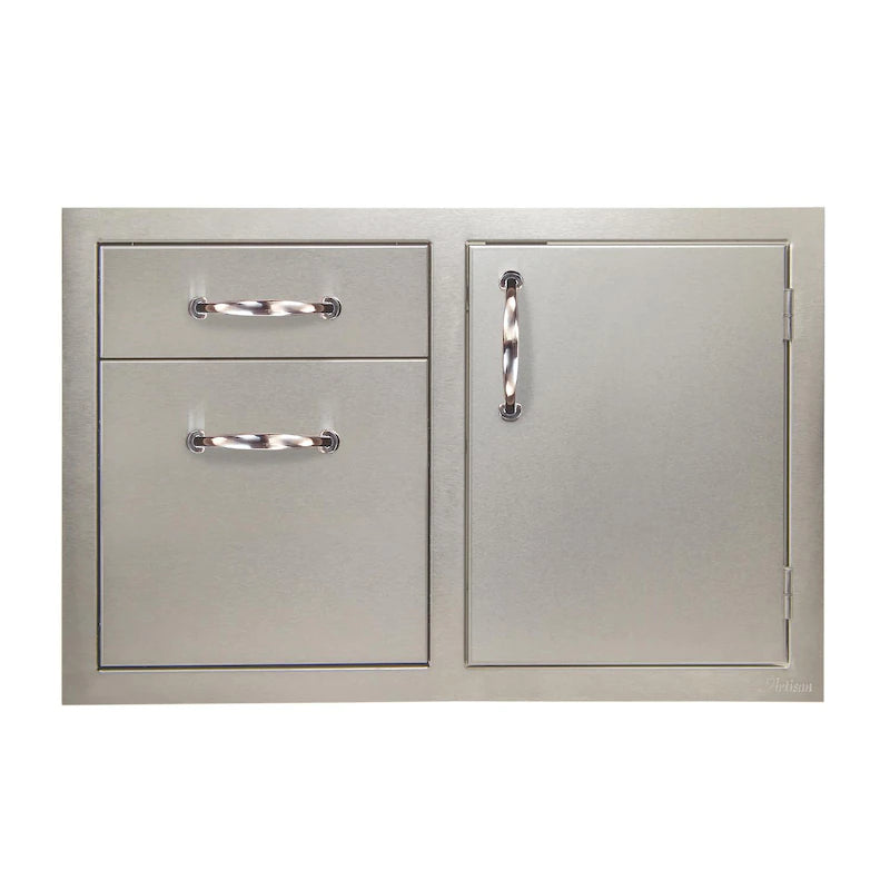 Artisan 32-Inch Soft-Close Right Hinge Door & Double Drawer Combo - ARTP-DDC-32SC