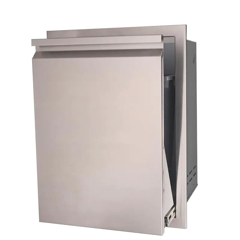 RCS Valiant Series 20-Inch Roll-Out Stainless Steel Trash / Recycling Bin - VTD1