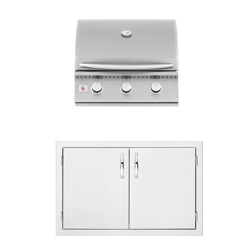 Summerset Sizzler 26-Inch Natural Gas Outdoor Kitchen Package w/ Double Access Door - SIZ26-NG-SSDD-PROMO