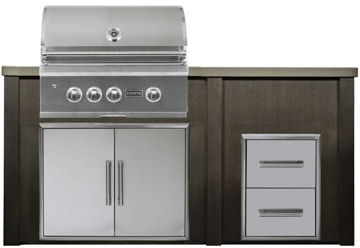 HAVEN 6 Ft Outdoor Kitchen Island w/ 2 Drawer Cabinet - HCOY72DRAW