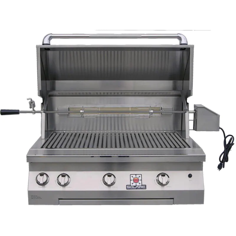Solaire 36 Inch Built-In All Infrared Natural Gas Grill With Rotisserie - SOL-AGBQ-36IR-NG