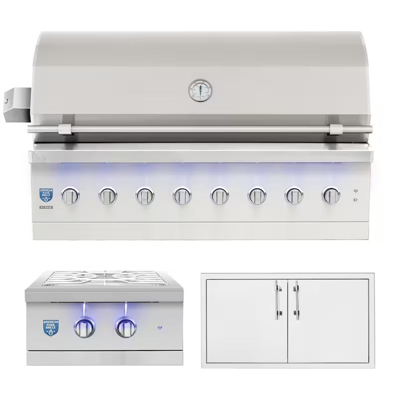 American Made Grills Encore 54-Inch Hybrid Grill 3-Piece Propane Gas Outdoor Kitchen Package - ENC54-LP-3PC-PROMO (1)