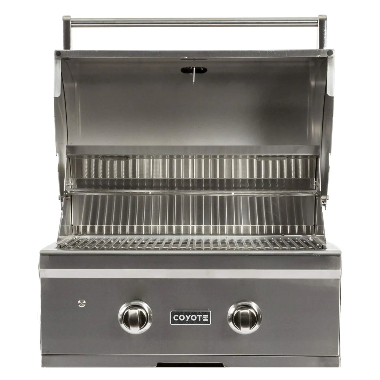 Coyote Ready-To-Assemble 5 Ft Outdoor Kitchen Island With 28-Inch C-Series Natural Gas Grill (Ships As Propane With Conversion Fittings) - Stacked Stone/Brown Terra - RTAC-G5-SB-C1C28NG