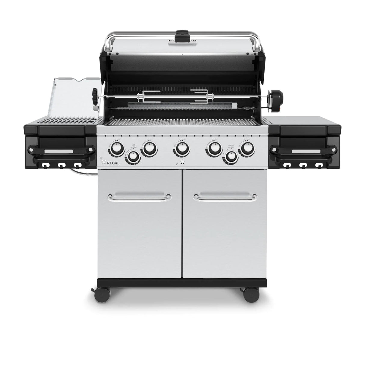 <img src="https://cdn.shocho.co/sc-image/0/c/3/e/0c3e768ced9a53422aaa47339344aae0.jpg" alt="Broil King Regal S 590 PRO IR 5-Burner Natural Gas Grill With Rotisserie & Infrared Side Burner - Stainless Steel - 958947"/>