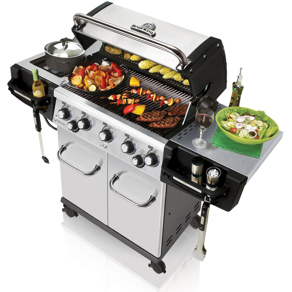 Broil King Regal S590 Pro 5-Burner Natural Gas Grill With Rotisserie & Side Burner - Stainless Steel
