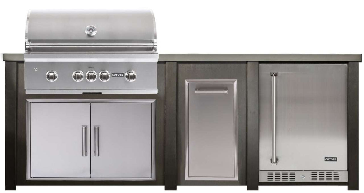 HAVEN 8 Ft Outdoor Kitchen Island w/ 24" Refrigerator - HCOY96REF