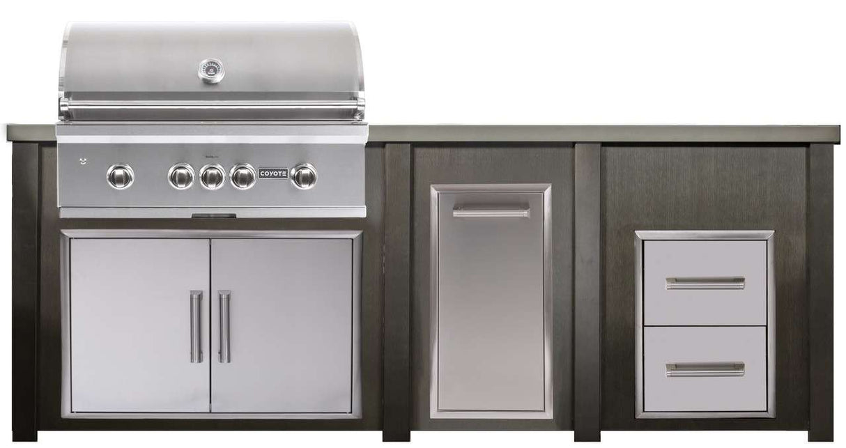 HAVEN 8 Ft Outdoor Kitchen Island w/ 2 Drawer Cabinet - HCOY96DRAW