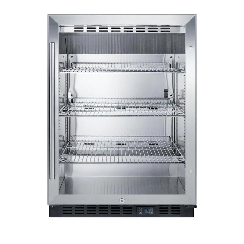Summit Commercial 24-Inch 5.0 Cu. Ft. Beverage Center With Professional Handle - Stainless Steel Cabinet - SCR610BLCSS