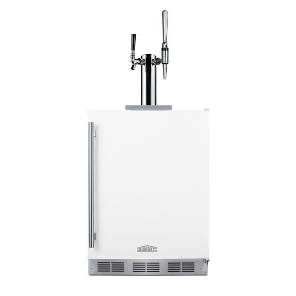 Summit 24-Inch ADA Compliant Outdoor Rated Double Tap Cold Brew Nitro & Flat Coffee Dispenser / Kegerator - SBC58WHBIADACMTWIN