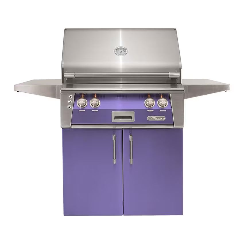 Alfresco ALXE 30-Inch Freestanding Natural Gas Grill with Sear Zone and Rotisserie in Blue Lilac - ALXE-30SZC-NG-S4005