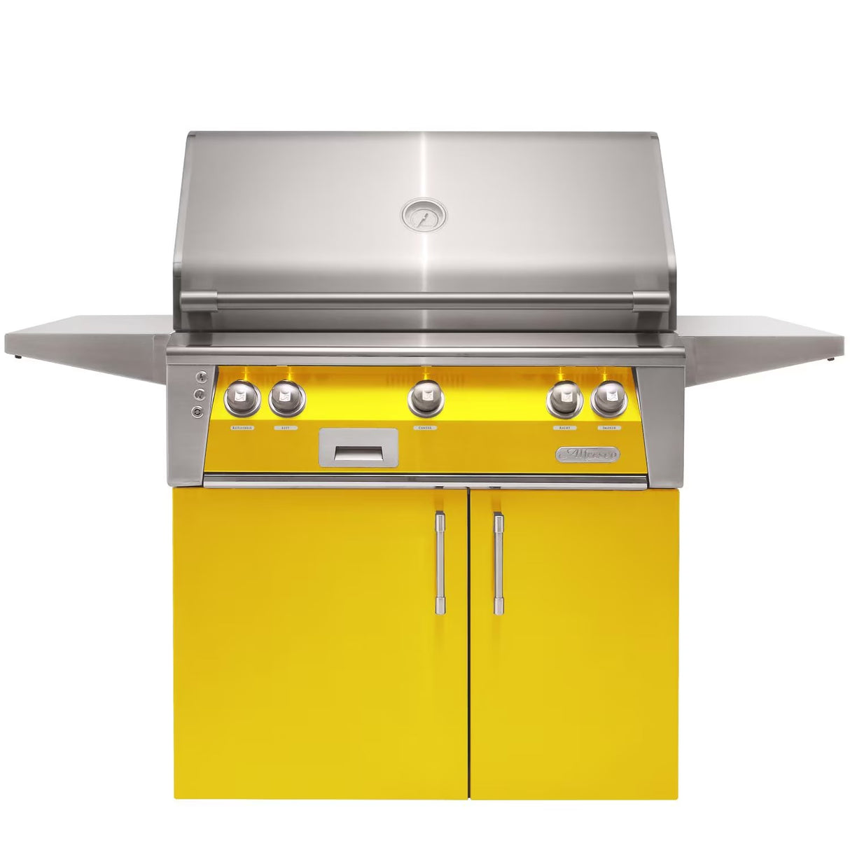 Alfresco ALXE 36-Inch Freestanding Natural Gas Grill with Sear Zone and Rotisserie in Traffic Yellow - ALXE-36SZC-NG-S1023