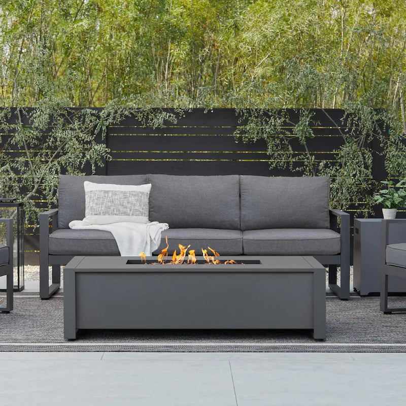 Lakeview Lafitte 52-Inch Rectangle Propane Gas Fire Table - Gray - SC-6340LP-GRY