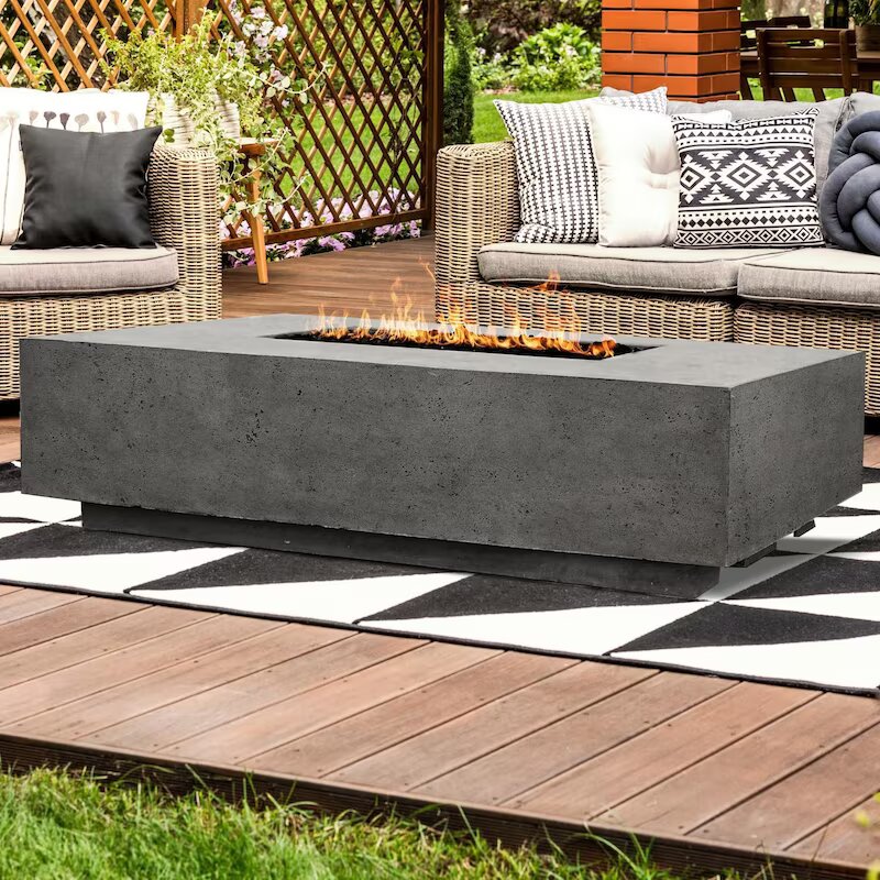 Lakeview Cascata Bay 4 66-Inch Natural Gas Rectangle Fire Pit Table - Pewter - SCPH-408-4NG (2)