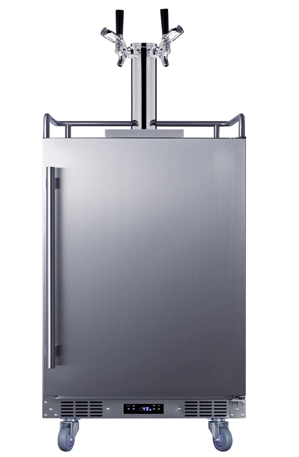 Summit Commercial 24-Inch 5.6 Cu. Ft. Outdoor Rated Single Tap Beer Dispenser / Kegerator - Professional Handle - SBC635MOS7HV