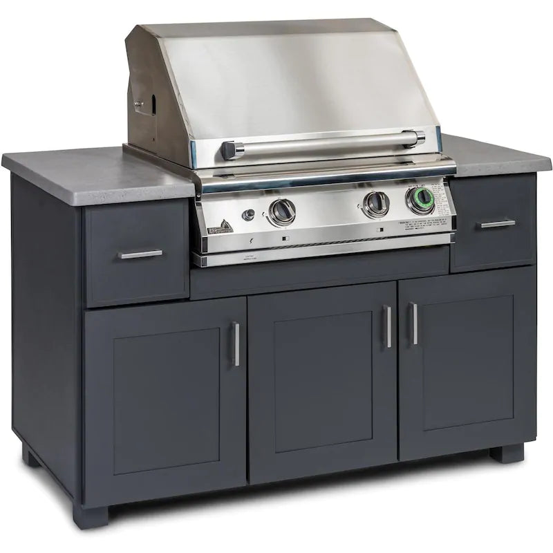PGS 57-Inch Modano BBQ Island With Commercial T-Series 30-Inch Natural Gas Grill With Timer - 57 MOD