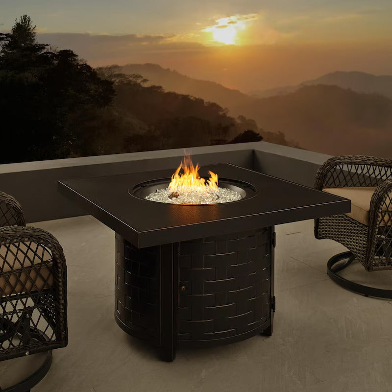 Fire Sense Henley 42-Inch Square Aluminum Propane Gas Fire Pit - 63225 (1)