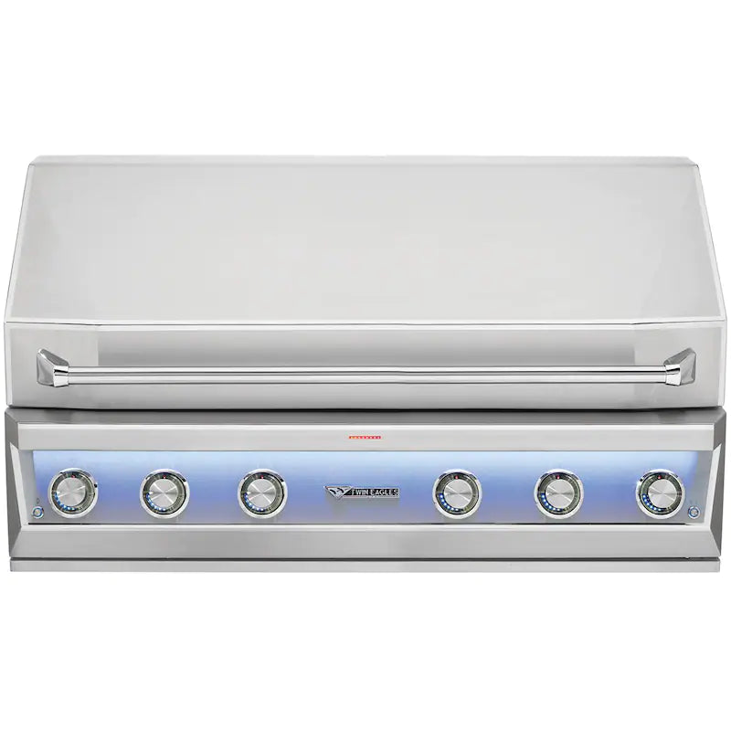 Twin Eagles Eagle One 54-Inch 4-Burner Built-In Natural Gas Grill with Sear Zone & Two Infrared Rotisserie Burners - TE1BQ54RS-N