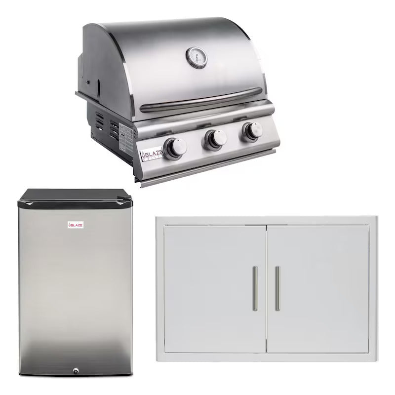 Blaze Prelude LBM 3-Piece 25-Inch Natural Gas Outdoor Kitchen Package w/ Refrigerator - BLZ-3LBM126-NG-3PC-SC (2)