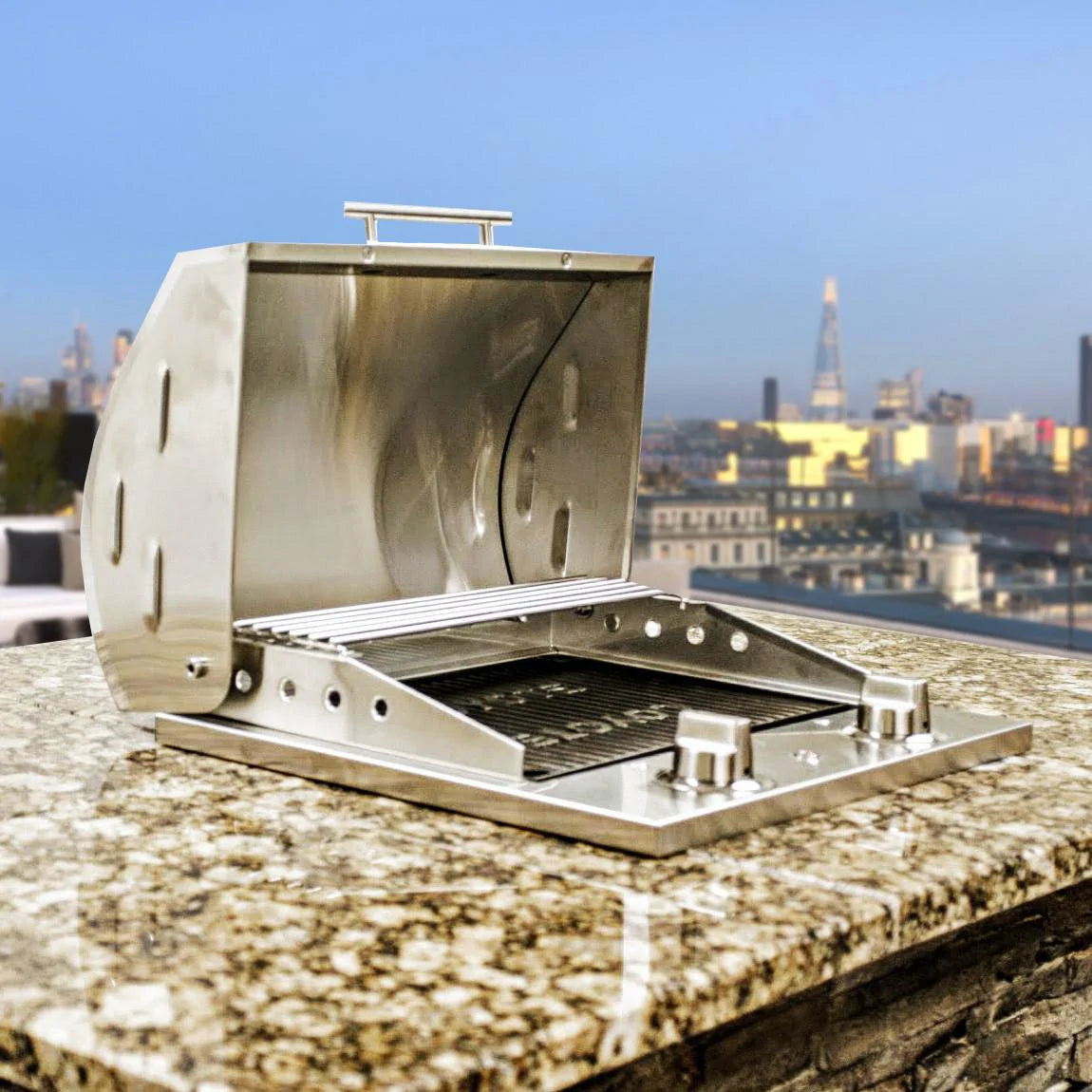 Coyote Ready-To-Assemble 3 Ft Outdoor Kitchen Island With 18-Inch Electric Grill And Right Hinge Refrigerator - Stacked Stone/Modern White - RTAC-E3F-SW-C1EL120SM-R