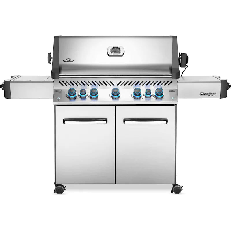 Napoleon Prestige 665 Propane Gas Grill with Infrared Rear Burner and Infrared Side Burner and Rotisserie Kit - P665RSIBPSS