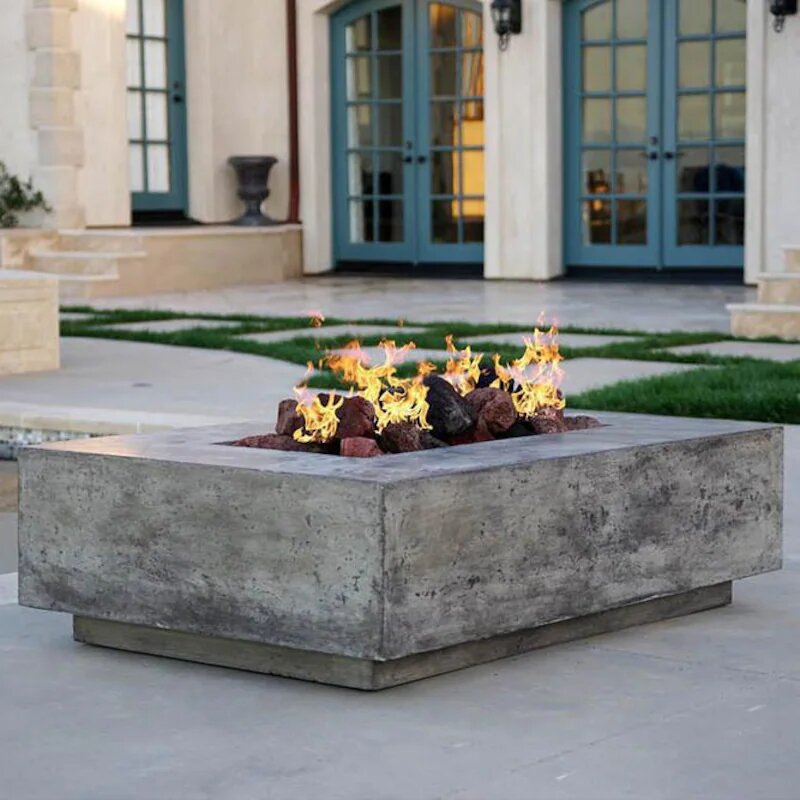 Lakeview Cascata Bay 1 56-Inch Natural Gas Rectangular Fire Pit Table - Pewter - SCPH-405-4NG (1)