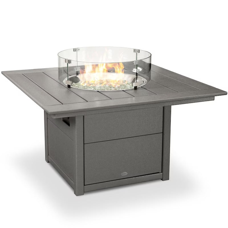 POLYWOOD 42-Inch Square Propane Fire Pit Table - Slate Grey (1)