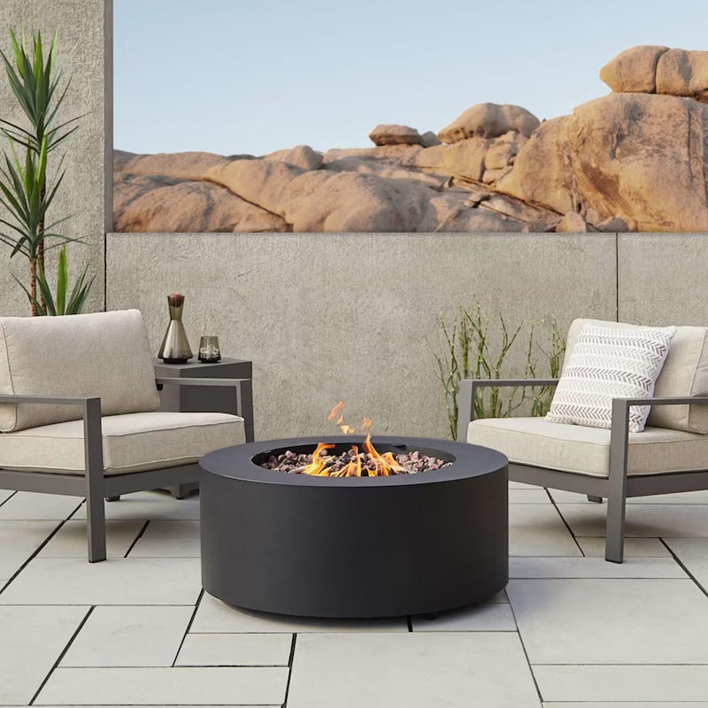 Lakeview Elysian 36-Inch Round Propane Fire Table w/ NG Conversion Kit - Black - SCC9815LPBLK (1)