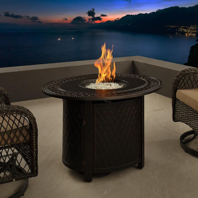 Fire Sense James 40-Inch Oval Aluminum Natural Gas Fire Pit - (Ships as Propane With Conversion Fittings) - 63698-NG (2)