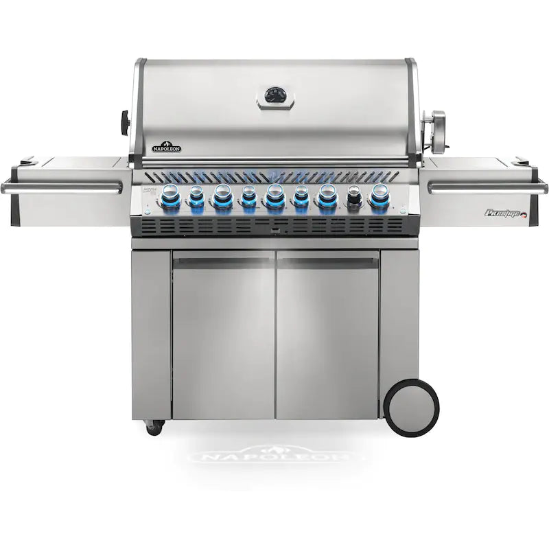 Napoleon Prestige PRO 665 Natural Gas Grill with Infrared Rear Burner and Infrared Side Burner and Rotisserie Kit - PRO665RSIBNSS-3