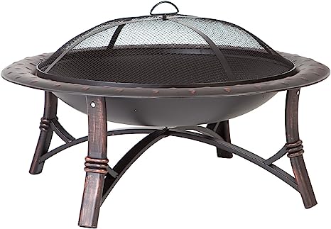 Fire Sense Roman 35-Inch Wood-Burning Fire Pit - Antique Bronze - 60857