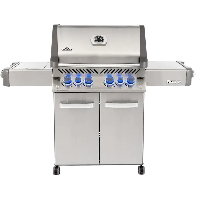 Napoleon Prestige 500 Propane Gas Grill with Infrared Rear Burner and Infrared Side Burner and Rotisserie Kit - P500RSIBPSS-3