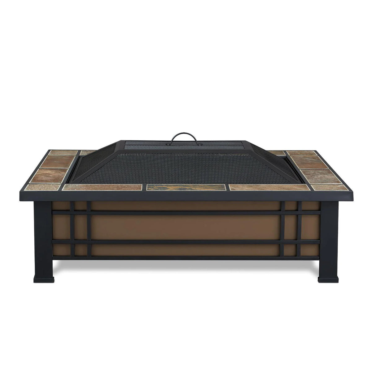 Lakeview Woodlake 43-Inch Rectangle Wood Burning Fire Pit - Black - SC-946-NST