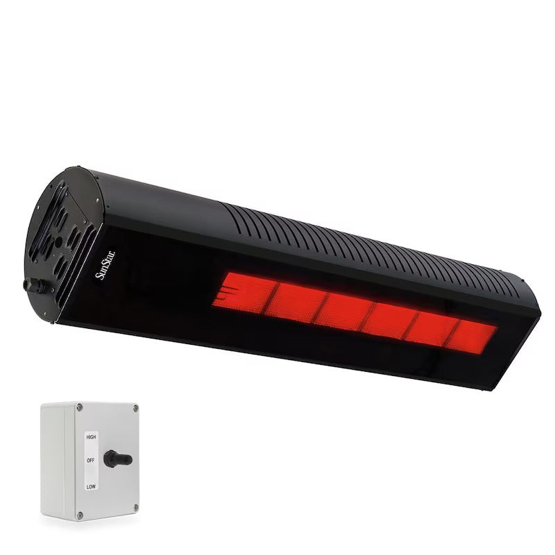 SunStar GLASS 48-Inch 35,000 BTU Propane Gas Patio Heater W/ Adjustable Mounting Kit - L7 SGL1560