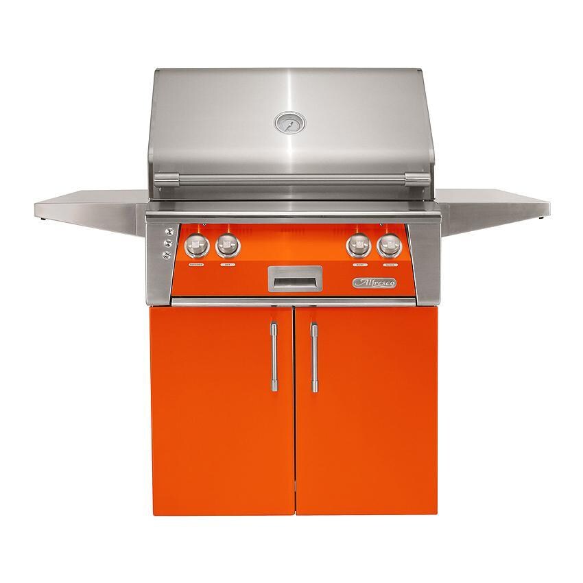 Alfresco ALXE 30-Inch Freestanding Natural Gas Grill with Sear Zone and Rotisserie in Luminous Orange - ALXE-30SZC-NG-S2005