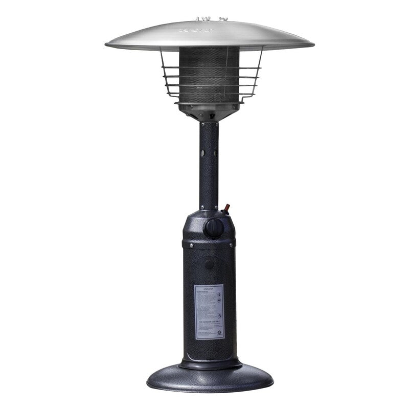 AZ Patio Heaters 11,000 BTU Propane Gas 38-Inch Tabletop Patio Heater - Hammered Silver - HLDS032-C