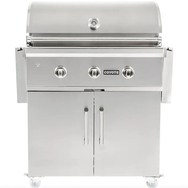 Coyote C-Series 34-Inch 3-Burner Freestanding Propane Gas Grill - C2C34LP C1C34CT
