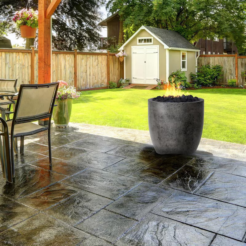 Lakeview Bloomview 2 24-Inch Natural Gas Round Fire Bowl - Pewter - SCPH-414-4NG (1)