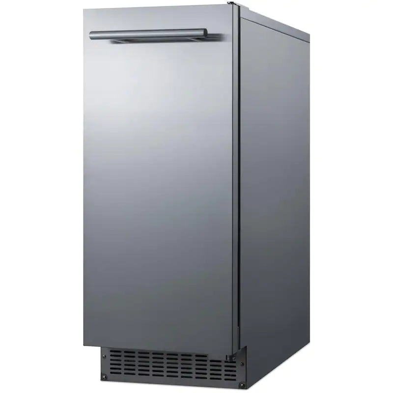 Summit Commercial 62 Lb. 15-Inch Outdoor Rated Clear Ice Maker With Drain Pump - Stainless Steel - BIM68OSPUMP