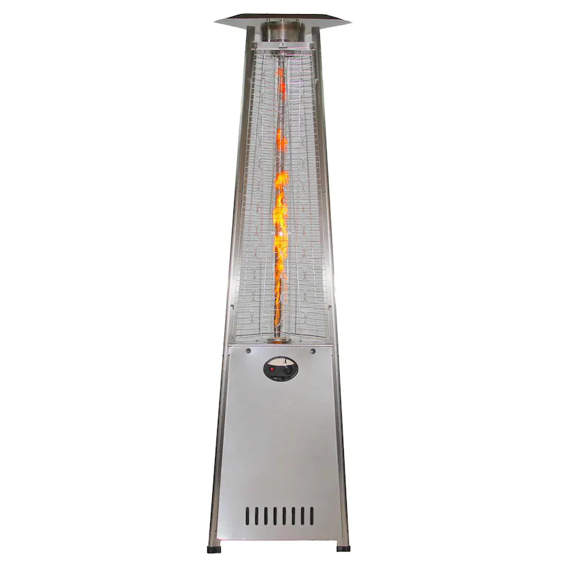 RADtec 93-Inch Pyramid Flame 41,000 BTU Propane Patio Heater - Stainless Steel - PYR-SSP